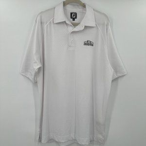FootJoy FJ‎ Solid White Four Hills Country Club Short Sleeve Golf Polo Size XL